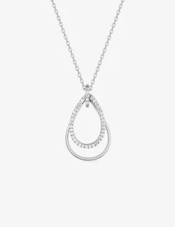 Collier en argent 925 ‰ rhodié et oxydes de zirconium blancs SO OR