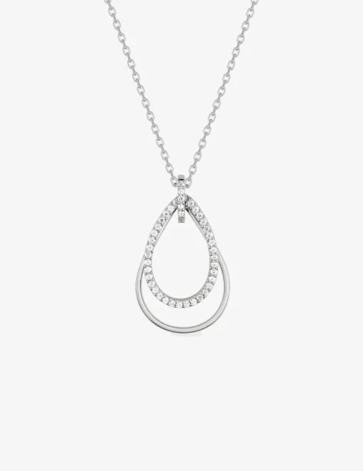 Collier en argent 925 ‰ rhodié et oxydes de zirconium blancs SO OR