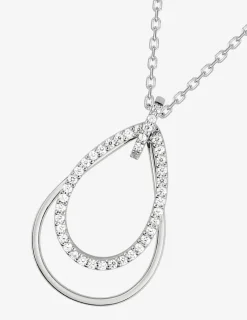 Collier en argent 925 ‰ rhodié et oxydes de zirconium blancs SO OR