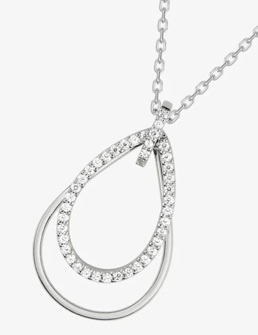 Collier en argent 925 ‰ rhodié et oxydes de zirconium blancs SO OR