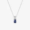 Collier en argent 925 ‰ rhodié et oxydes de zirconium bleus et blancs SO OR