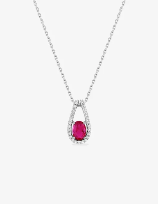 Collier en argent 925 ‰ rhodié avec oxydes de zirconium bicolores SO OR
