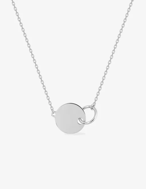 Collier en argent 925 ‰ rhodié avec breloque cercles SO OR