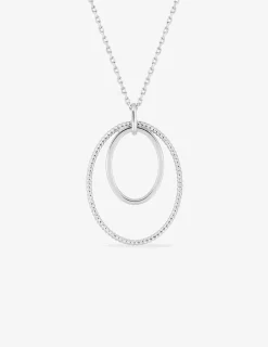 Collier en argent 925 ‰ rhodié, motifs ovales SO OR