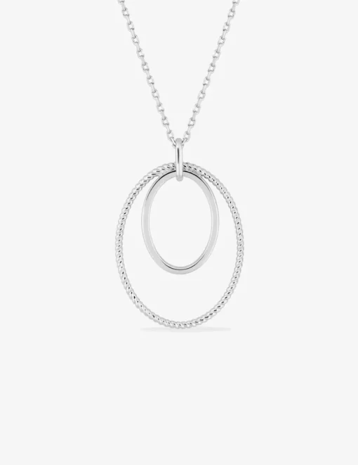 Collier en argent 925 ‰ rhodié, motifs ovales SO OR