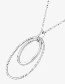 Collier en argent 925 ‰ rhodié, motifs ovales SO OR