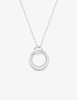 Collier en argent 925 ‰ rhodié, doubles cercles SO OR