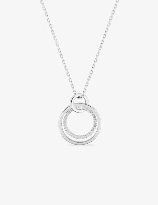 Collier en argent 925 ‰ rhodié, doubles cercles SO OR