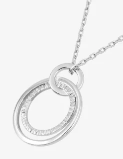 Collier en argent 925 ‰ rhodié, doubles cercles SO OR