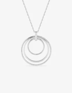 Collier en argent 925 ‰ rhodié, triples cercles SO OR