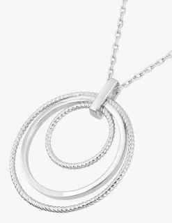 Collier en argent 925 ‰ rhodié, triples cercles SO OR