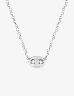 Collier en argent 925 ‰ rhodié avec pendentif motif grain de café SO OR