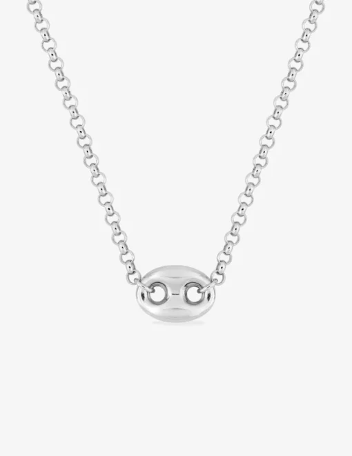 Collier en argent 925 ‰ rhodié avec pendentif motif grain de café SO OR