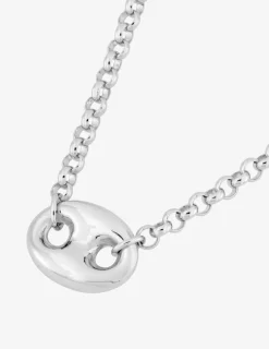 Collier en argent 925 ‰ rhodié avec pendentif motif grain de café SO OR