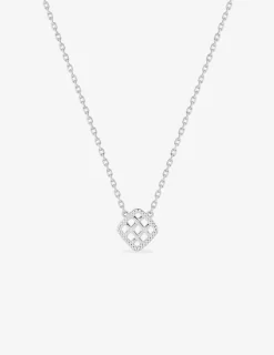 Collier en argent 925 ‰ rhodié avec pendentif losange SO OR