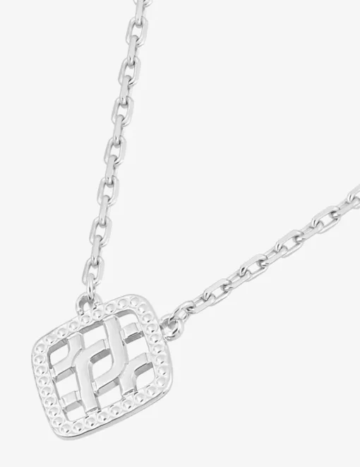 Collier en argent 925 ‰ rhodié avec pendentif losange SO OR
