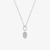 Collier en argent 925 ‰ rhodié, motifs ovales et oxydes de zirconium SO OR