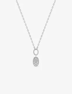 Collier en argent 925 ‰ rhodié, motifs ovales et oxydes de zirconium SO OR