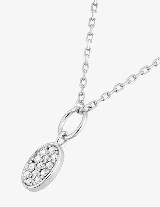 Collier en argent 925 ‰ rhodié, motifs ovales et oxydes de zirconium SO OR