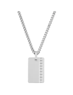 Collier en argent 925 ‰ rhodié, pendentif rectangulaire SO OR