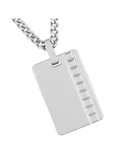 Collier en argent 925 ‰ rhodié, pendentif rectangulaire SO OR