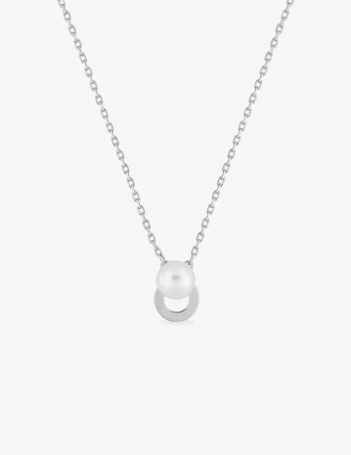 Collier en argent 925 ‰ rhodié avec perle de culture d'eau douce SO OR