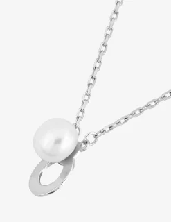 Collier en argent 925 ‰ rhodié avec perle de culture d'eau douce SO OR