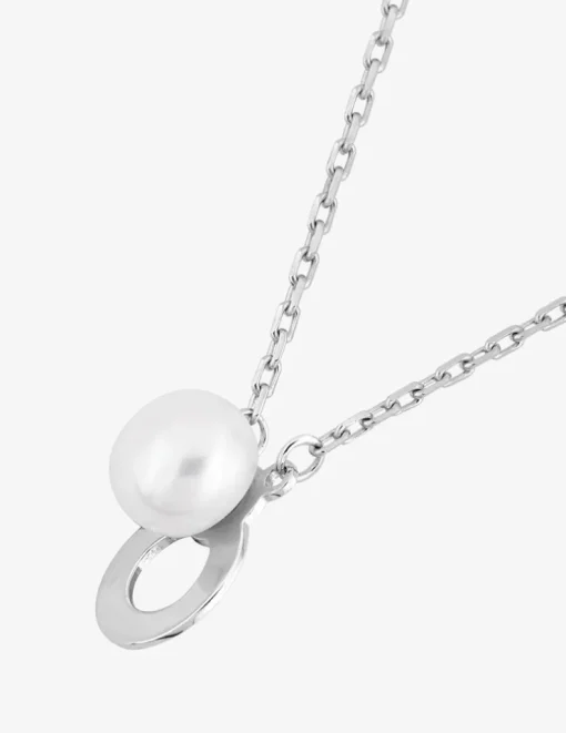 Collier en argent 925 ‰ rhodié avec perle de culture d'eau douce SO OR
