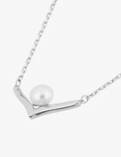 Collier en argent 925 ‰ rhodié, perle de culture d'eau douce SO OR