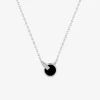Collier en argent 925 ‰ rhodié, oxydes de zirconium et laque noire SO OR