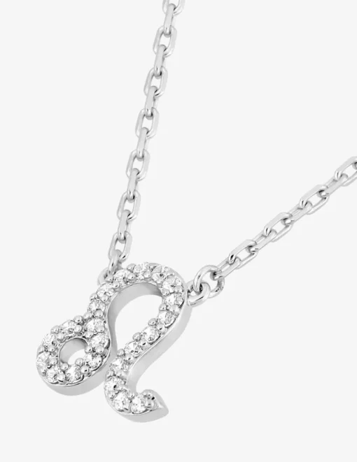 Collier en argent 925‰ oxyde blanc zodiaque lion SO OR