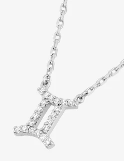 Collier en argent 925‰ oxyde blanc zodiaque gémeaux SO OR
