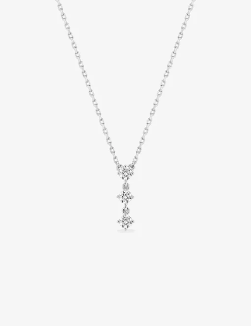 Collier en argent 925‰ trilogie oxyde blanc chaine forçat SO OR