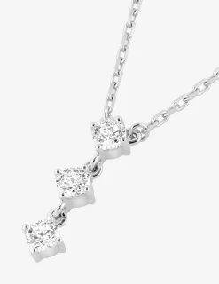 Collier en argent 925‰ trilogie oxyde blanc chaine forçat SO OR