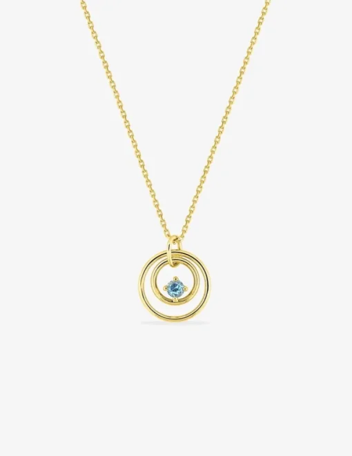 Collier en or 750 ‰ jaune avec topaze bleue SO OR