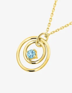 Collier en or 750 ‰ jaune avec topaze bleue SO OR