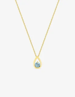 Collier en or 375‰ topaze bleu pourtour goutte fantaisie SO OR