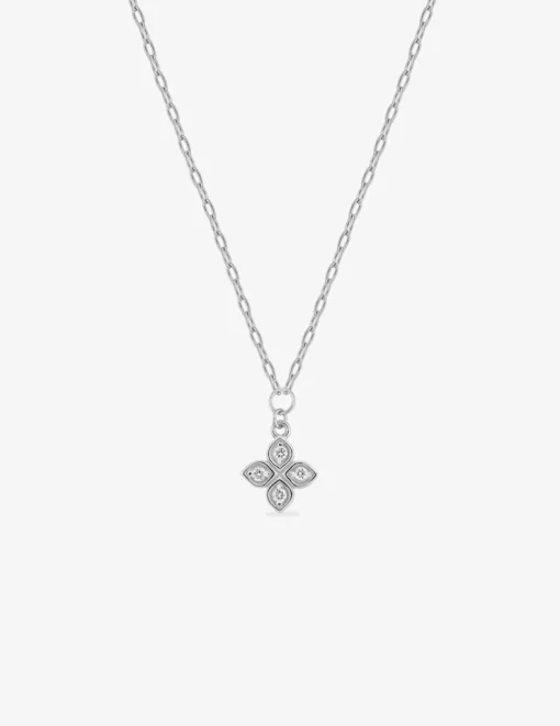 Collier en or blanc 375 ‰, diamants 0,05 ct SO OR