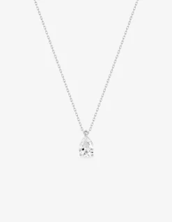 Collier en or blanc 375 ‰ et oxyde de zirconium SO OR