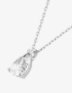 Collier en or blanc 375 ‰ et oxyde de zirconium SO OR