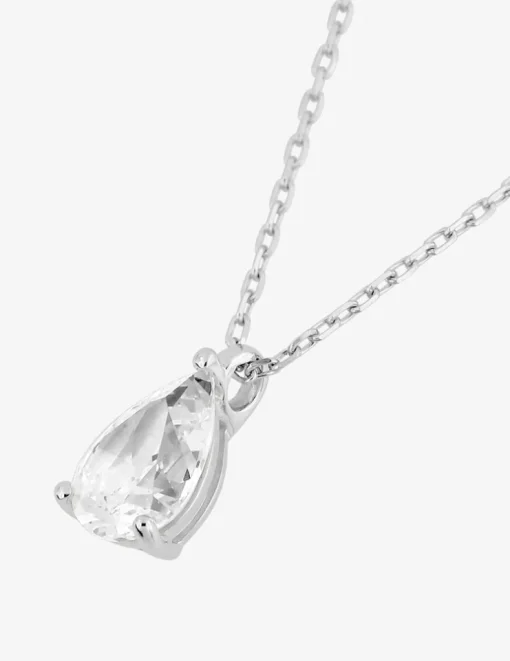 Collier en or blanc 375 ‰ et oxyde de zirconium SO OR