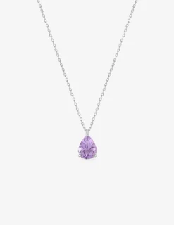 Collier en or blanc 375 ‰ et améthyste SO OR