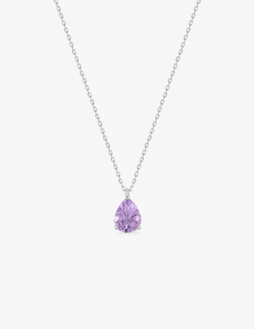 Collier en or blanc 375 ‰ et améthyste SO OR
