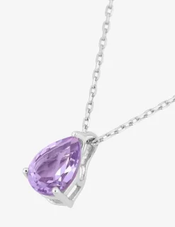 Collier en or blanc 375 ‰ et améthyste SO OR
