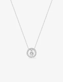 Collier en or blanc 375 ‰ et anneau avec oxydes de zirconium SO OR