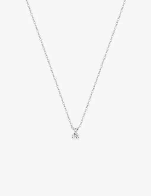 Collier en or blanc 375‰ avec diamant synthétique 0,05 ct F-VS SO OR