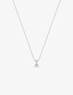 Collier en or blanc 375‰ avec diamant synthétique 0,10 ct F-VS SO OR