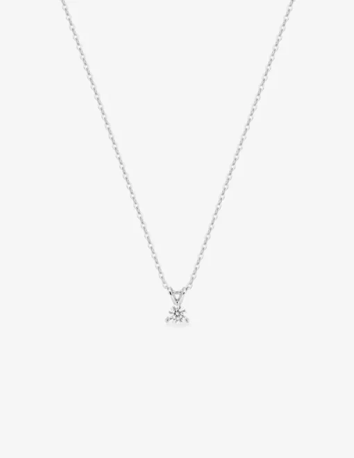 Collier en or blanc 375‰ avec diamant synthétique 0,10 ct F-VS SO OR