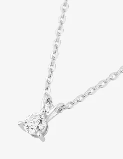 Collier en or blanc 375‰ avec diamant synthétique 0,10 ct F-VS SO OR