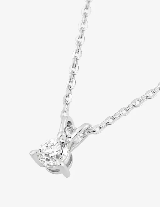 Collier en or blanc 375‰ avec diamant synthétique 0,15 ct F-VS SO OR